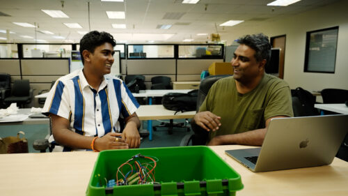 Tech creator Adarsh and his mentor Johan.