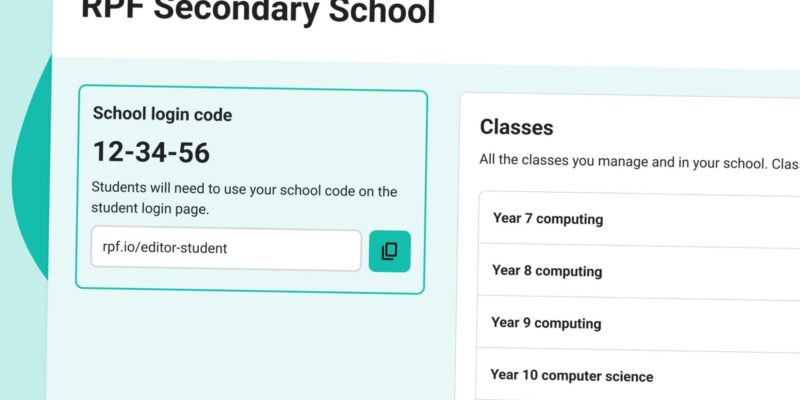 A digital image showcasing the classroom management features of the Code Editor for Education.