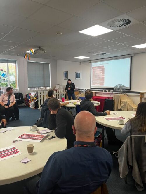 Teachers listening to a presentation at a recent workshop the Raspberry Pi Foundation held in Manchester.