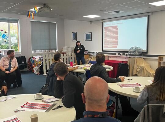 Teachers listening to a presentation at a recent workshop the Raspberry Pi Foundation held in Manchester.