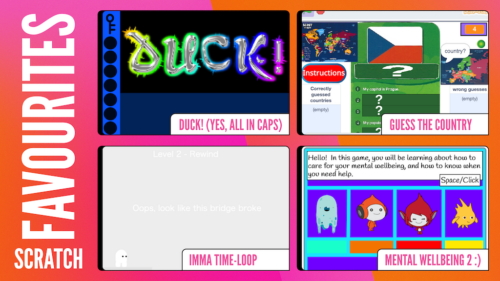 Judges’ favourite projects in the Scratch category.